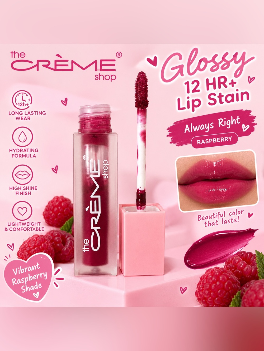 The Crème Shop Glossy 12HR Lip Stain - Always Right